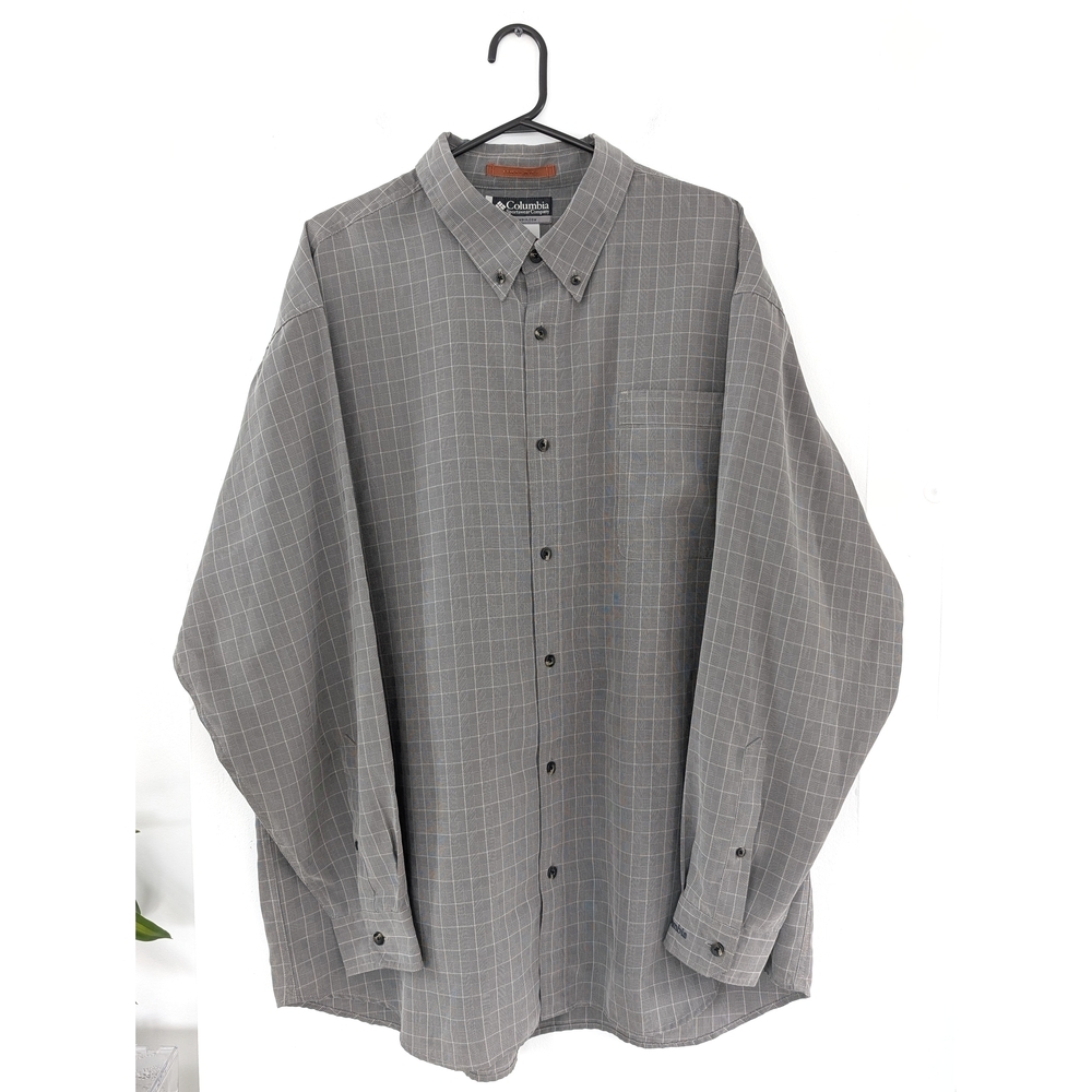 Columbia XCO Men's Gray Checkered Long Sleeve Shirt Size XXL